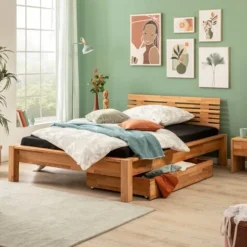 Massivholzbett 140x200 Cm Smoke Three -Maison Verkaufsgeschäft FJPG S700 466